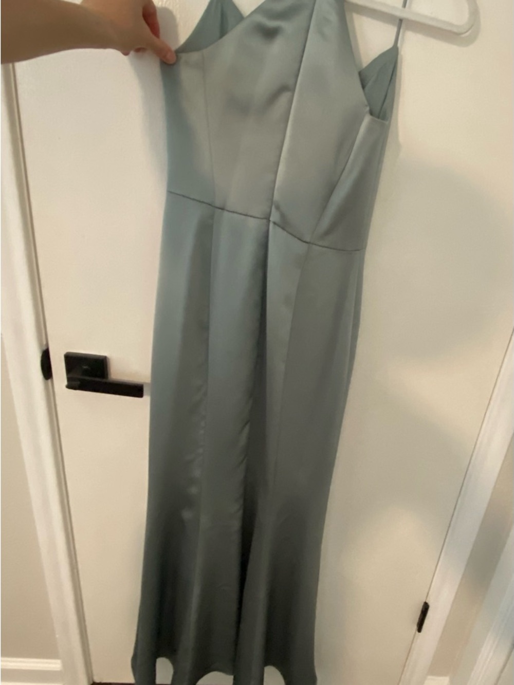 Satin Slip Gown in Jade Green - Women - Picture 4 of 7